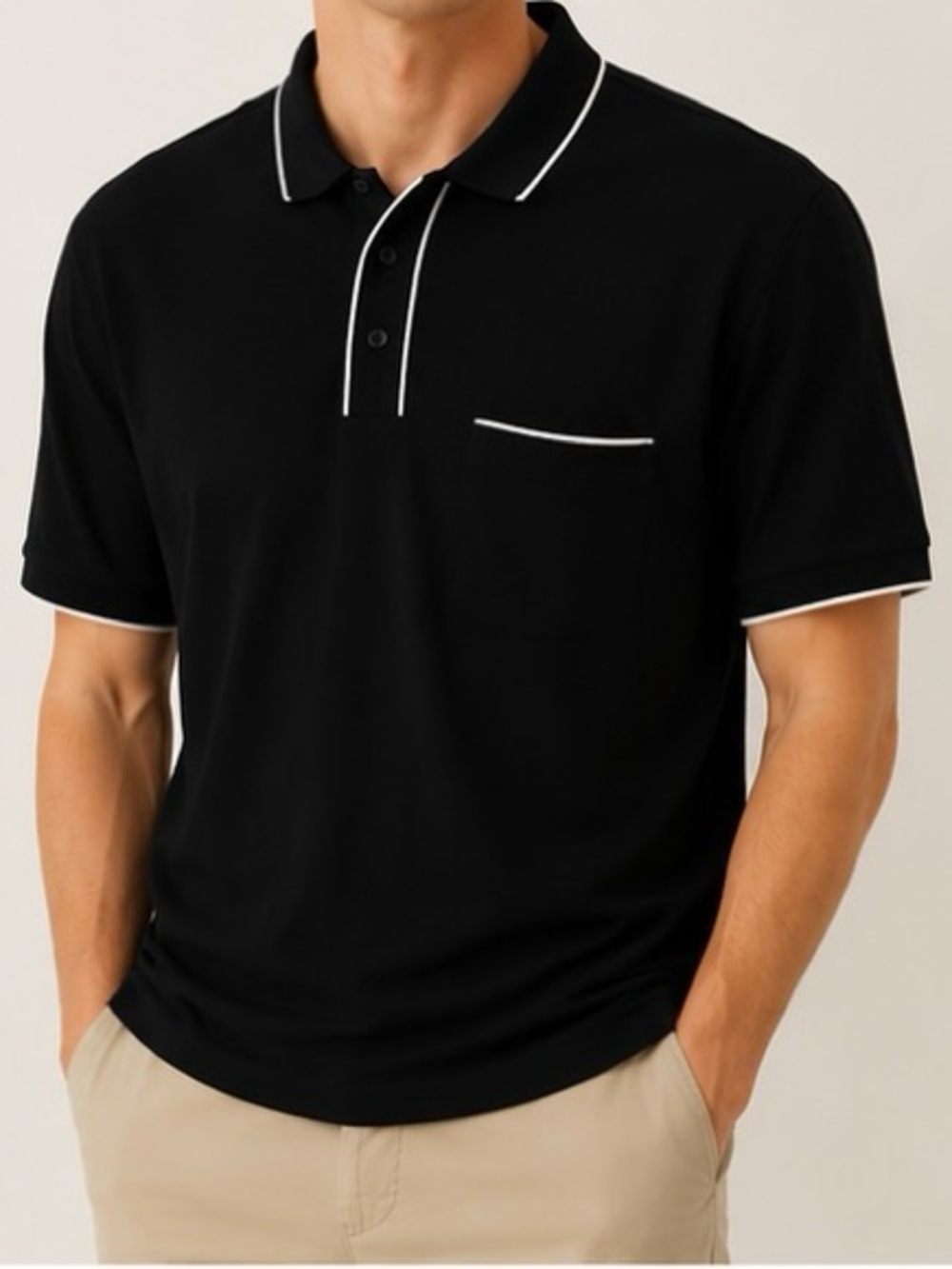 Hugo Boss Black Polo with White Piping